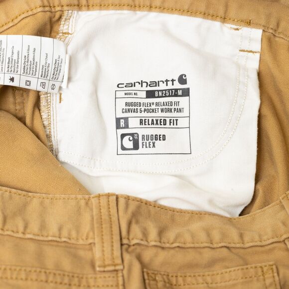 Carhartt Rugged Flex Relaxed Fit 5 Pocket Work Pant BN2517-M Hickory Tan M 42x32 - Picture 4 of 15